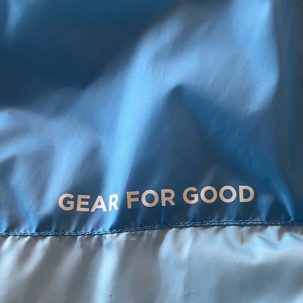 Cotopaxi Multi-blues Reversible Hooded Puffer Vest - Picture 10 of 11